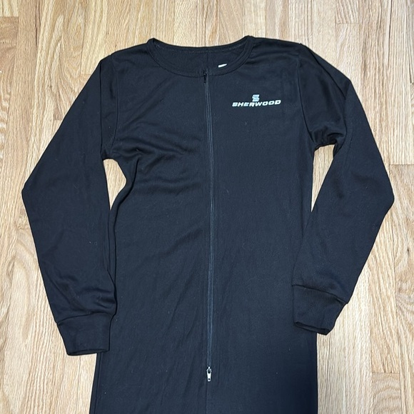 Sherwood Junior One Piece Base Layer with Zipper Black Youth Medium - Picture 2 of 5